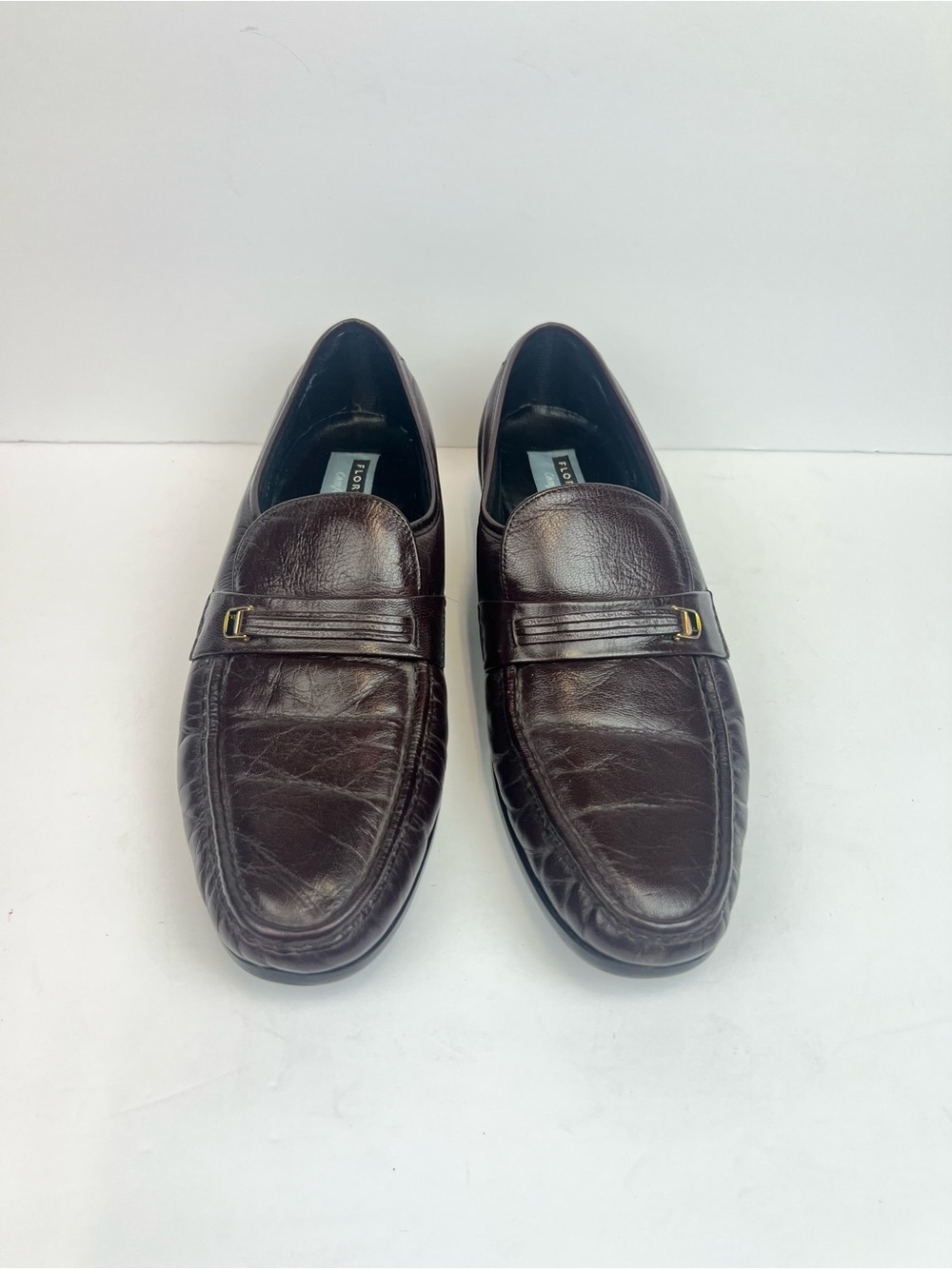 Vintage Florsheim Horsebit Loafers Burgundy Soft Leather Shoes Mens US Size 11 B